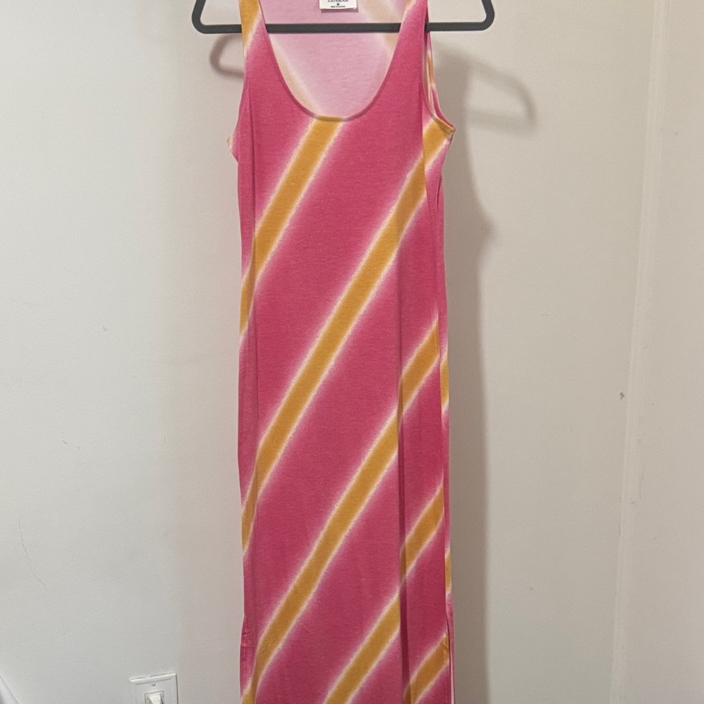 ⭐️Zenana Pink and Yellow Diagonal Striped Maxi Dress⭐️3/$25